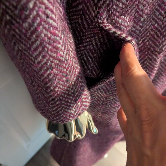 Women's Purple Pea Coat - Picture 8 of 10